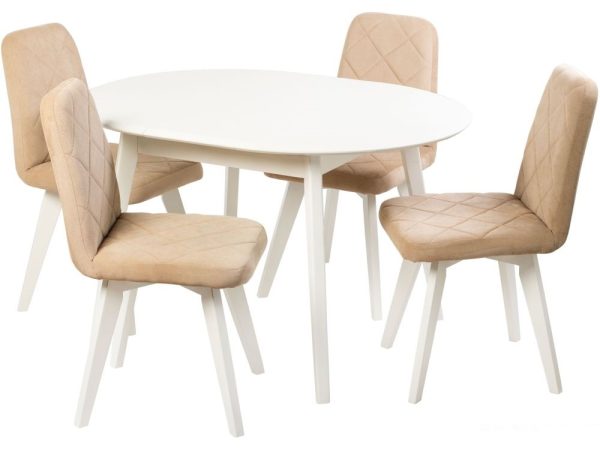 Стул АРИОН (ромб), Инфинити 02 Карамель, каркас СТАНДАРТ МАССИВ, Белый — изображение 4