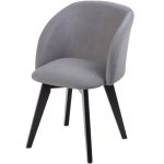 Полукресло МИЛЛИ, ВЕЛЮР СИЛЬВЕР, каркас СТАНДАОТ МАССИВ, Черный