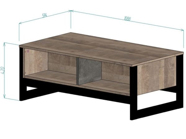 Стол «Стокгольм», Дуб гранж песочный/Железный камень — изображение 3