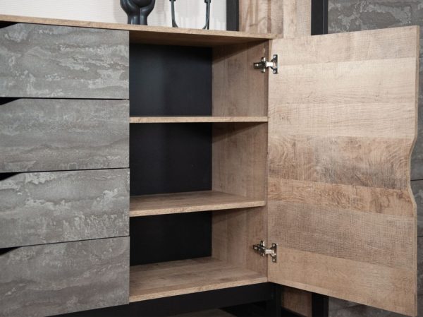 Комод «Стокгольм» 1д4ящ, Дуб гранж песочный/Железный камень — изображение 7