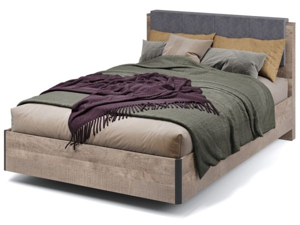 Кровать «Стокгольм» 140 МИ без основания под матрас, Дуб гранж песочный — изображение 2