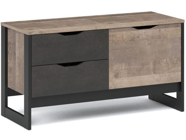 Тумба «Стокгольм» 1д2ящ, Дуб гранж песочный/Железный камень — изображение 2