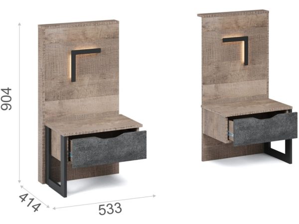 Спальня «Стокгольм» 4дв шк, Дуб гранж песочный/железный камень — изображение 4