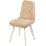 Стул АРИОН (ромб), Инфинити 02 Карамель, каркас СТАНДАРТ МАССИВ, Белый