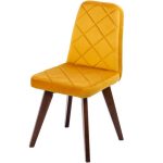 Стул АРИОН (ромб), ВЕЛЮР 14 ЗОЛОТО, каркас СТАНДАРТ МАССИВ, Орех