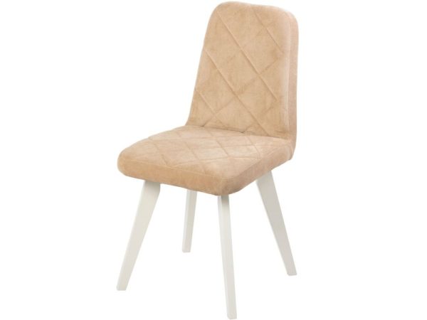 Стул АРИОН (ромб), Инфинити 02 Карамель, каркас СТАНДАРТ МАССИВ, Белый — изображение 2