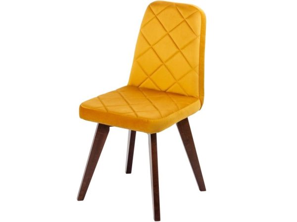 Стул АРИОН (ромб), ВЕЛЮР 14 ЗОЛОТО, каркас СТАНДАРТ МАССИВ, Орех — изображение 2