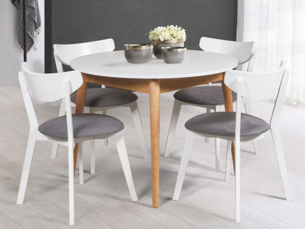 Стол «Зефир» D100, Белый+Орех — изображение 3