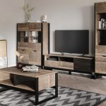 Гостиная «Стокгольм-2», Дуб гранж песочный/железный камень