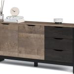 Комод «Стокгольм» 2д 3ящ, Дуб гранж песочный/Железный камень