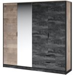 Шкаф «Стокгольм» 4дв, Дуб гранж песочный/Железный камень
