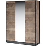 Шкаф «Стокгольм» 3дв, Дуб гранж песочный/Железный камень