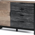 Комод «Стокгольм» 1д4ящ, Дуб гранж песочный/Железный камень