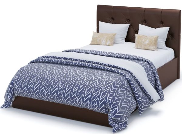 Кровать Женева 140 п/м с пуговицами, Dark brown — изображение 2