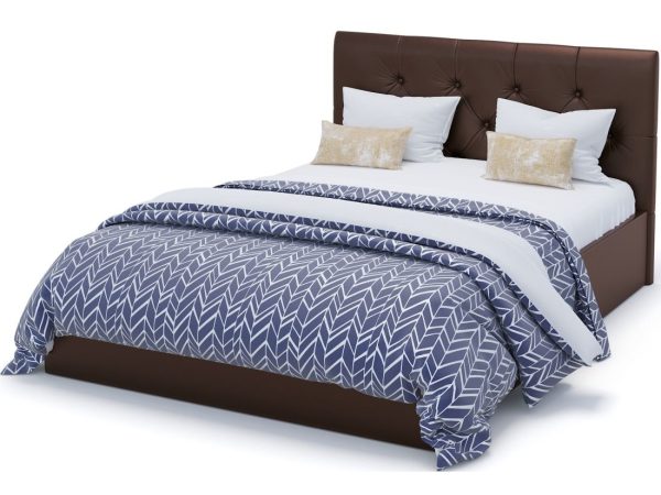 Кровать Женева 160 п/м с пуговицами, Dark brown — изображение 2