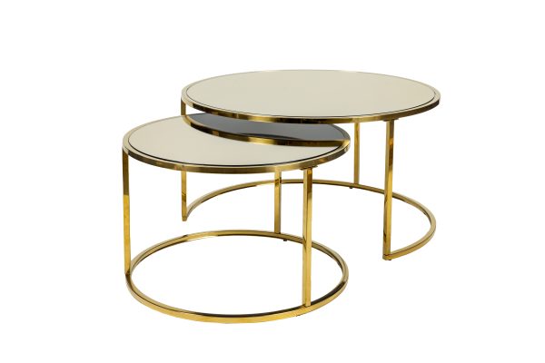 Кофейный столик Goldy Black (набор из 2-х штук) 0.4x0.8x0.8м