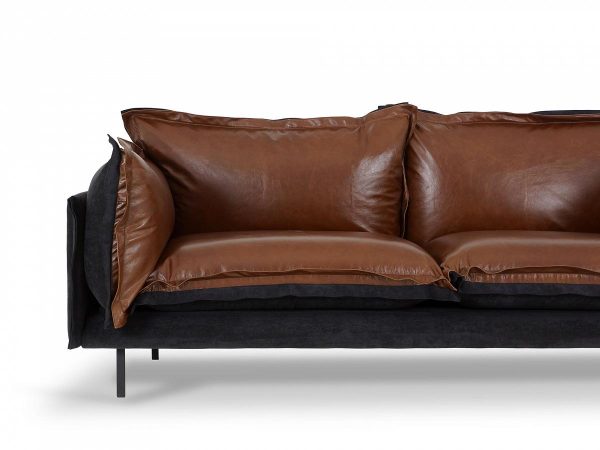 Диван Barcelona 2-местный коричневый, черный — изображение 4