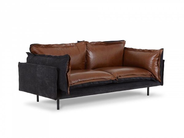 Диван Barcelona 2-местный коричневый, черный — изображение 2