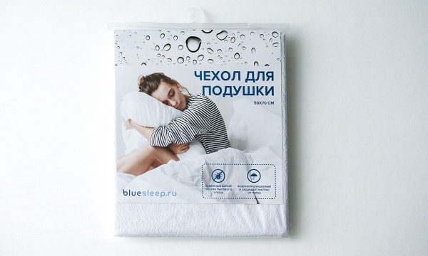 Чехол для подушки Blue Sleep, коллекция "Блу слип" 70*21*50, Хлопок, Белый — изображение 2