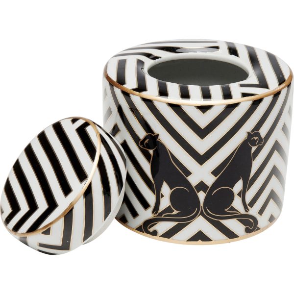 Емкость Panther, коллекция "Пантера" 16*16*16, Фарфор, Белый, Черный — изображение 2