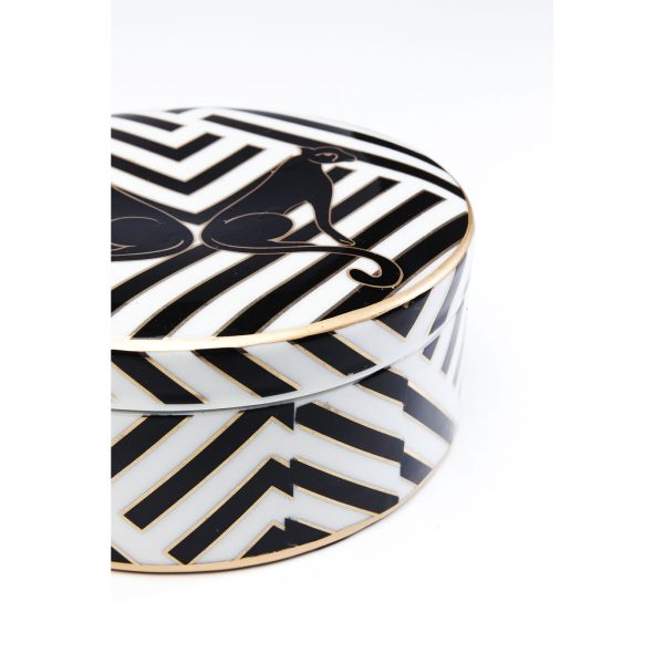 Шкатулка Panther, коллекция "Пантера" 17*7*17, Фарфор, Черный, Белый — изображение 2