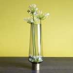 Ваза Noble Ring, коллекция "Благородное кольцо", ручная работа 14*40*14, Стекло, Сталь, Серый, Латунь — изображение 3