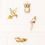 Украшение настенное Parrot, коллекция "Попугай" 15*43*3, Зеркальное стекло, Полирезин, Золотой — изображение 3