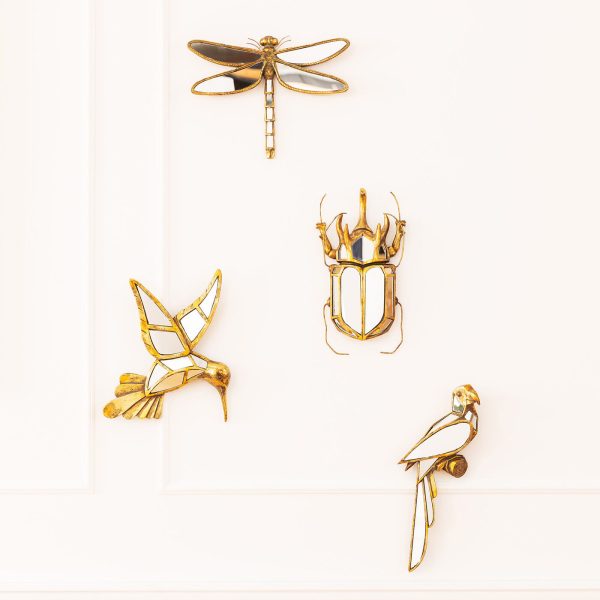 Украшение настенное Dragonfly, коллекция "Стрекоза" 27*35*4, Зеркальное стекло, Полирезин, Золотой — изображение 3