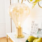 Лампа настольная Pear, коллекция "Груша" 40*53*40, Сталь, Стекло, Золотой — изображение 4