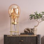 Лампа настольная Pear, коллекция "Груша" 30*78*30, Сталь, Стекло, Золотой — изображение 2