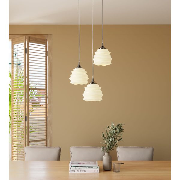 Люстра Ruffle, коллекция "Рябь" 37*120*37, Стекло, Сталь, Белый — изображение 2