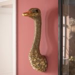 Украшение настенное Ostrich, коллекция "Страус" 19*72*25, Полирезин, Золотой — изображение 2