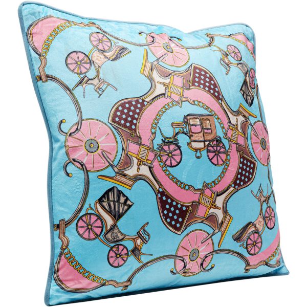 Подушка Carriage, коллекция "Перевозка" 45*45*8, Бархат, Полипропилен, Голубой — изображение 2