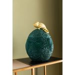 Шкатулка Chameleon, коллекция "Хамелеон" 25*34*25, Полирезин, Зеленый, Золотой — изображение 4