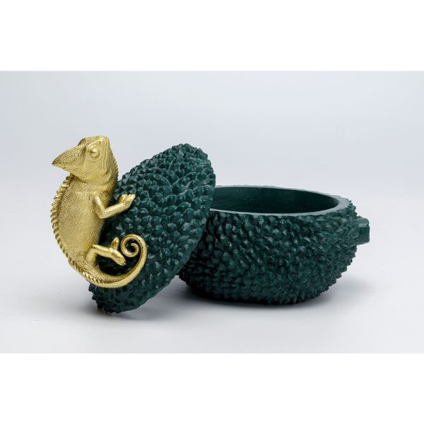 Шкатулка Chameleon, коллекция "Хамелеон" 20*20*16, Полирезин, Золотой, Зеленый — изображение 4