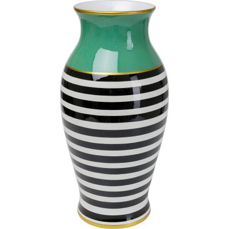 Ваза Stripes, коллекция "Полосы" 26*52*26, Фарфор, Зеленый, Черный