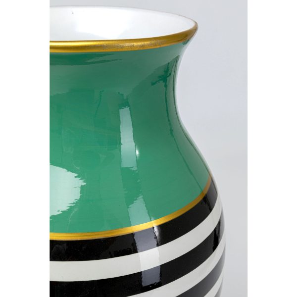 Ваза Stripes, коллекция "Полосы" 26*52*26, Фарфор, Зеленый, Черный — изображение 3