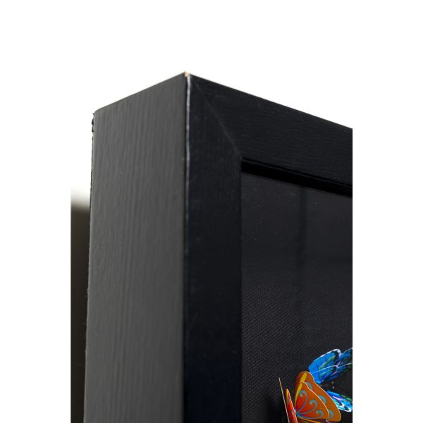 Украшение настенное в рамке Butterfly, коллекция "Бабочка" 120*120*6, Лен, Полистирол, МДФ, Мультиколор — изображение 3