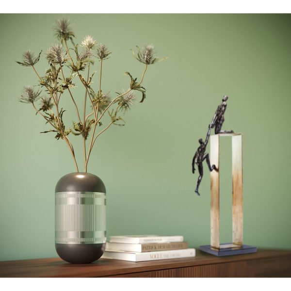 Ваза Cap, коллекция "Колпачок" 17*30*17, Стекло, Серебряный, Черный — изображение 2