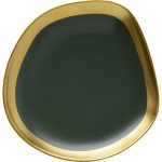 Тарелка десертная Vibrations, коллекция "Вибрация" 20*2*20, Керамика, Зеленый, Золотой, Черный — изображение 2