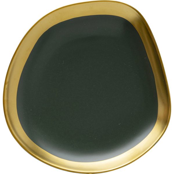 Тарелка десертная Vibrations, коллекция "Вибрация" 20*2*20, Керамика, Зеленый, Золотой, Черный — изображение 2