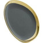 Тарелка десертная Vibrations, коллекция "Вибрация" 20*2*20, Керамика, Зеленый, Золотой, Черный — изображение 4