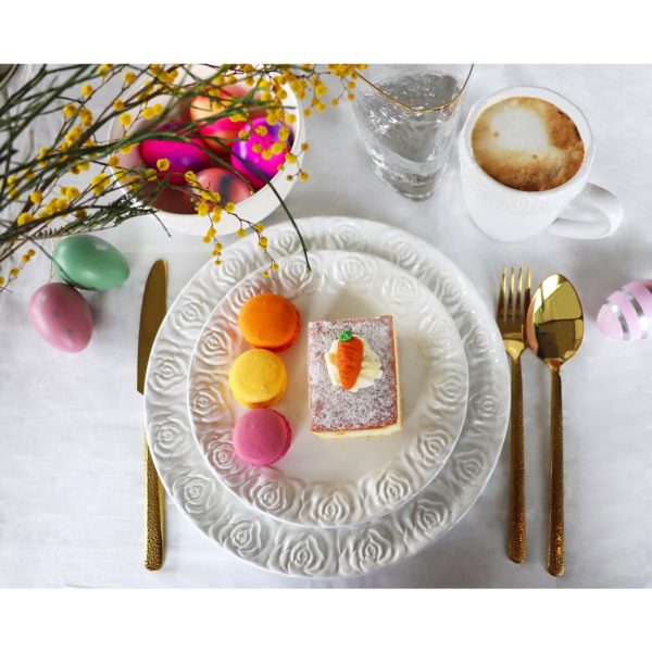 Тарелка Roses, коллекция "Розы" 35*3*35, Доломит, Белый — изображение 2