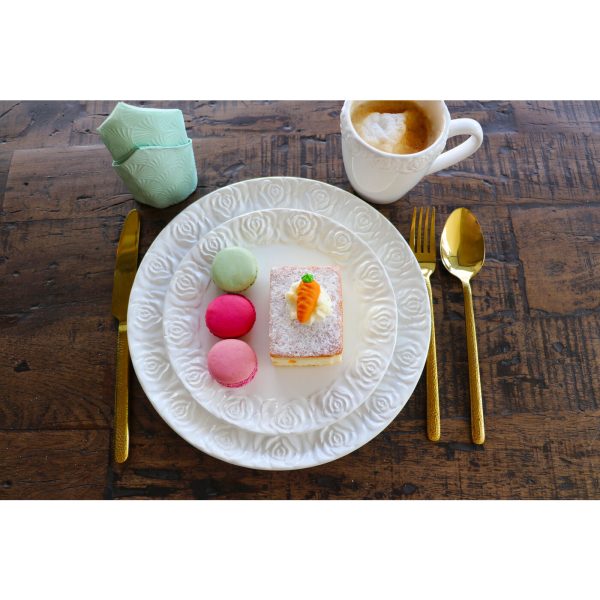 Тарелка Roses, коллекция "Розы" 35*3*35, Доломит, Белый — изображение 3