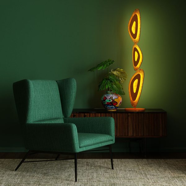 Торшер Triangle, коллекция "Треугольники" 36*126*24, Сталь, Золотой, Коричневый — изображение 2