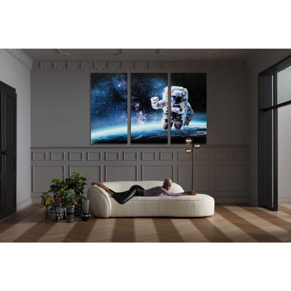 Триптих Man in the Sky, коллекция "Мужчина в космосе", количество предметов 3 240*160*5, Стекло, Полипропилен, Мультиколор — изображение 2