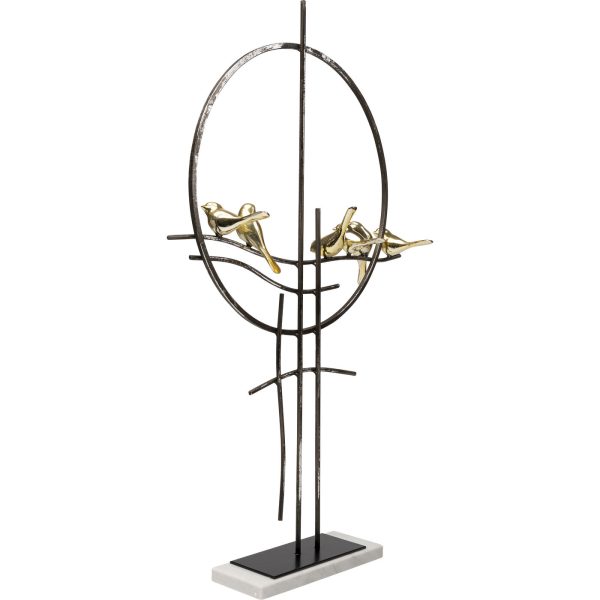 Предмет декоративный Birds, коллекция "Птицы" 39*64*10, Сталь, Полирезин, Мрамор, Золотой — изображение 3