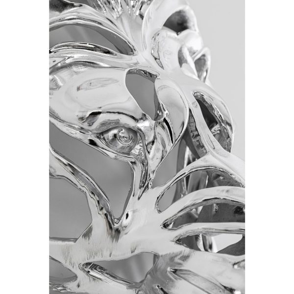 Украшение настенное Lion, коллекция "Лев" 42*47*24, Полирезин, Серебряный — изображение 2