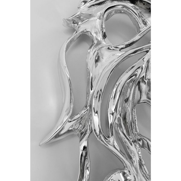 Украшение настенное Lion, коллекция "Лев" 42*47*24, Полирезин, Серебряный — изображение 4