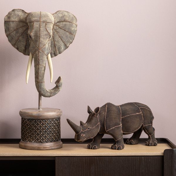 Статуэтка Rhino, коллекция "Носорог" 55*25*18, Полирезин, Коричневый — изображение 2